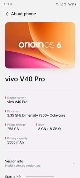 Vivo V40 Pro OriginOS 6 update