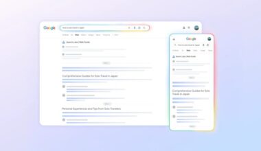 Screenshots of Google's Web Guide feature