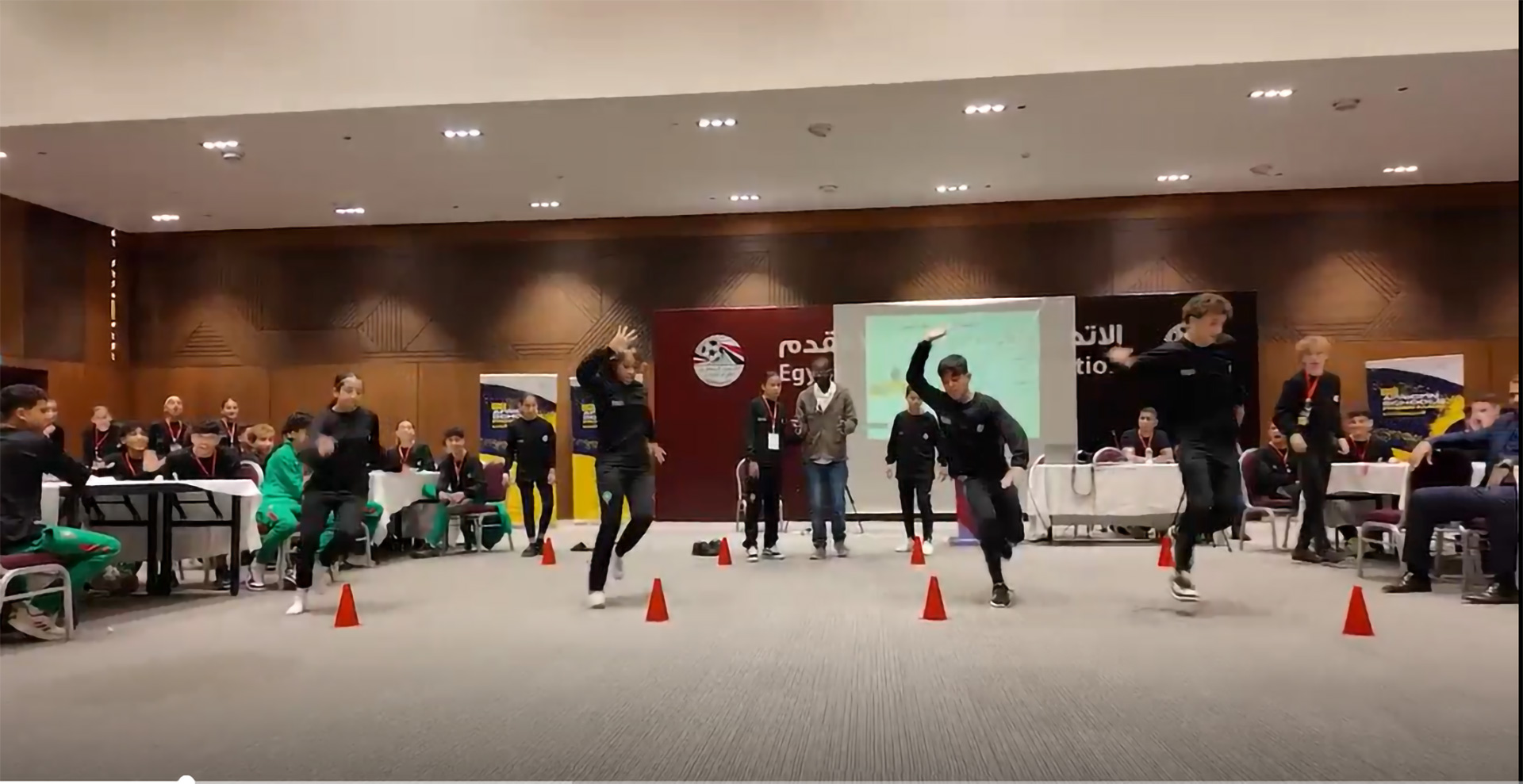 oung players from North African countries in active interaction during WHO workshop on health and sports as part of partnership activities with CAF and UNAF  Photo credit: WHO/EMRO