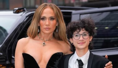 Jennifer Lopez and Emme Muñiz share a playful, hand-in-hand moment while running errands