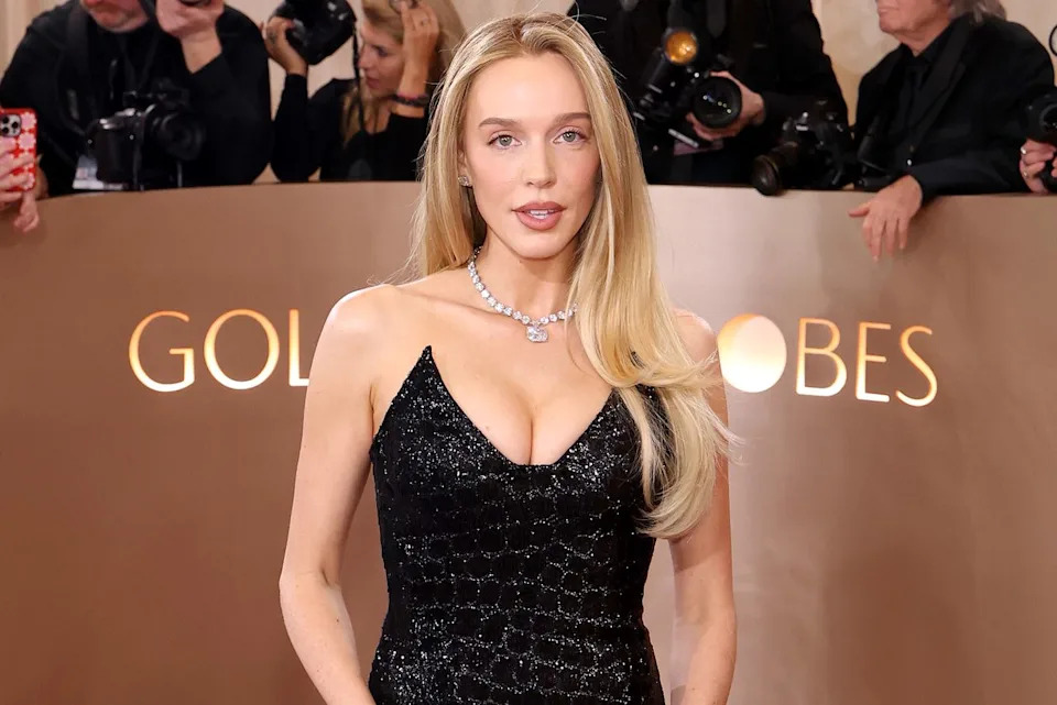 Alex Cooper attends the 83rd Annual Golden Globe Awards at The Beverly Hilton on January 11, 2026 in Beverly Hills, California. Monica Schipper/Getty