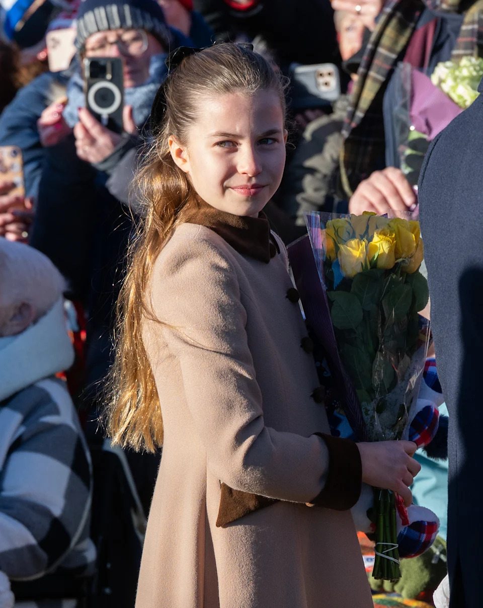 SANDRINGHAM, NORFOLK - DECEMBER 25: Princess Charlotte of Wales attends the Christmas Morning Service at Sandringham Church on December 25, 2025 in Sandringham, Norfolk. (Photo by Samir Hussein/WireImage)