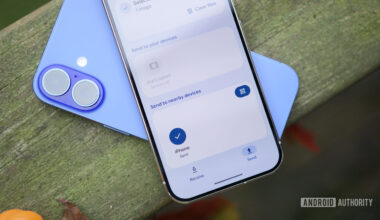 Quick Share on a Pixel, showing an iPhone as an available device to share with.