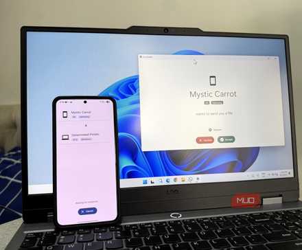 Android phone and Windows laptop sharing files via LocalSend