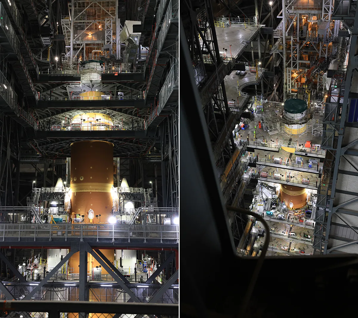 The Orion stage adapter connected the rocket's upper stage to the Orion spacecraft in preparation for Artemis II, September 2025. Credit: NASA