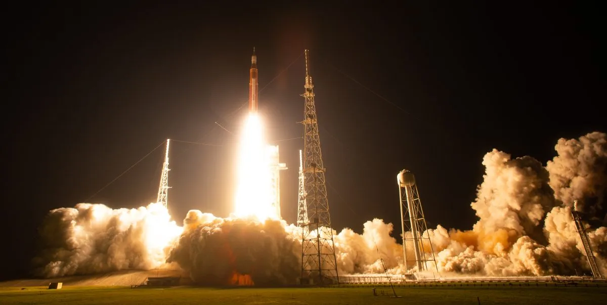 NASA’s Space Launch System rocket carrying the Orion spacecraft launches on the Artemis I flight test, Wednesday, Nov. 16, 2022, from Launch Complex 39B at NASA’s Kennedy Space Center in Florida. Credit: NASA/Joel Kowsky