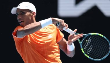 Felix Auger-Aliassime plays against Nuno Borges Monday in Melbourne before retiring down two sets to one.