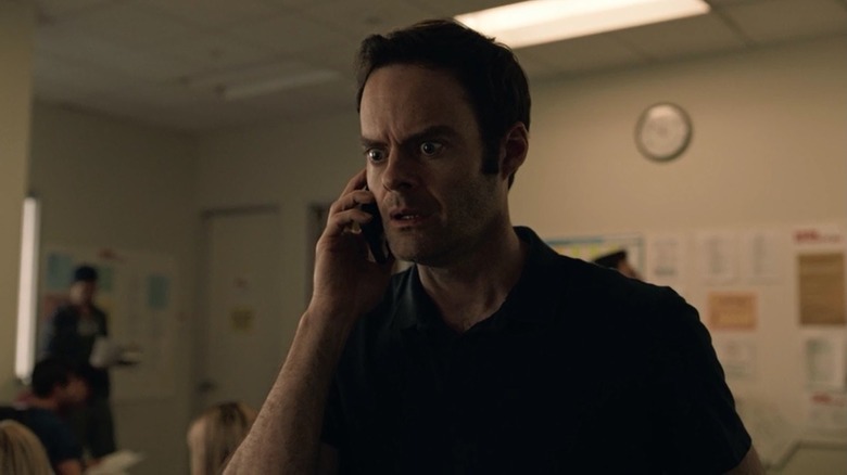 Bill Hader as Barry Berkman looking shocked on the phone in Barry
