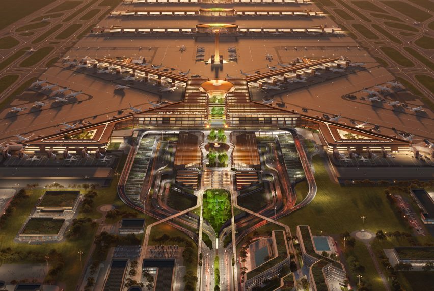 Aerial render of airport in Ethiopia