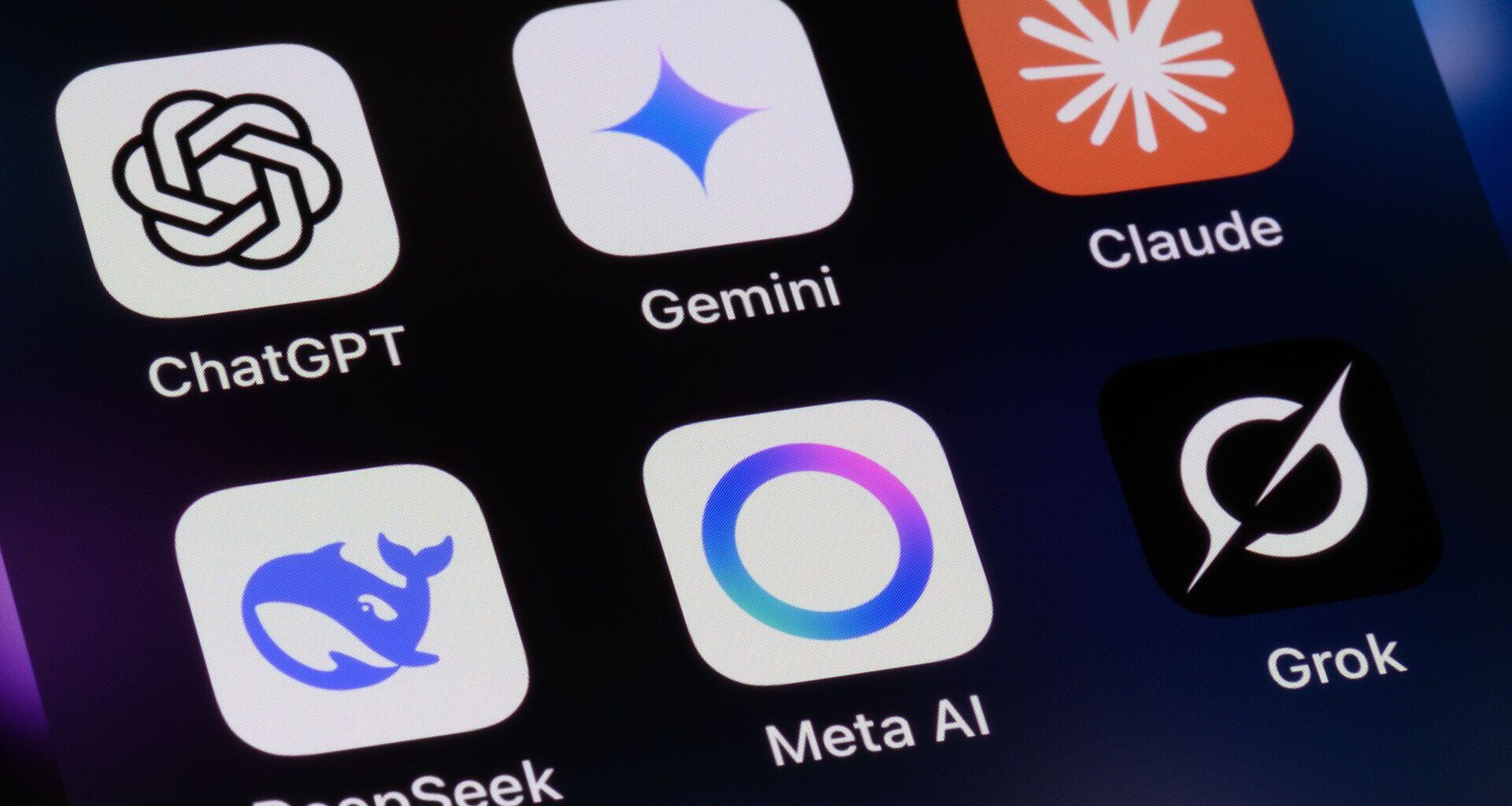 AI LLM chatbot apps on a phone