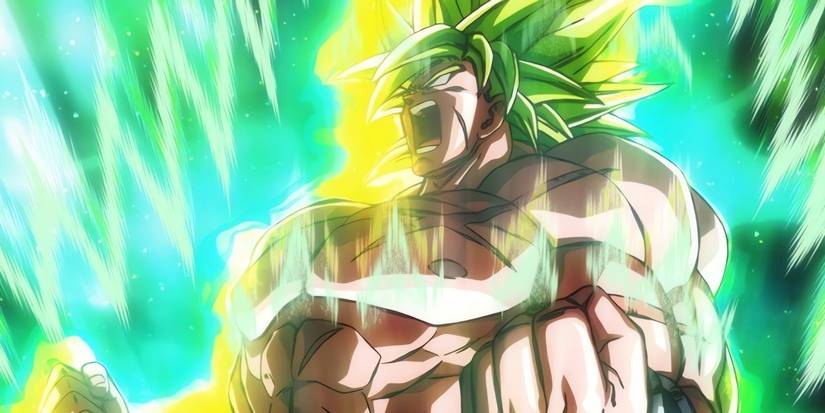 Broly losing control of his power after transforming into a Super Saiyan.