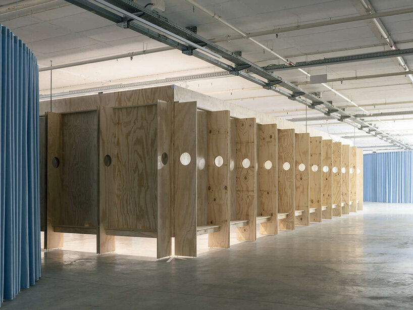 BUREAU assembles fragments of iconic institutions into scenography for garagem sul, lisbon