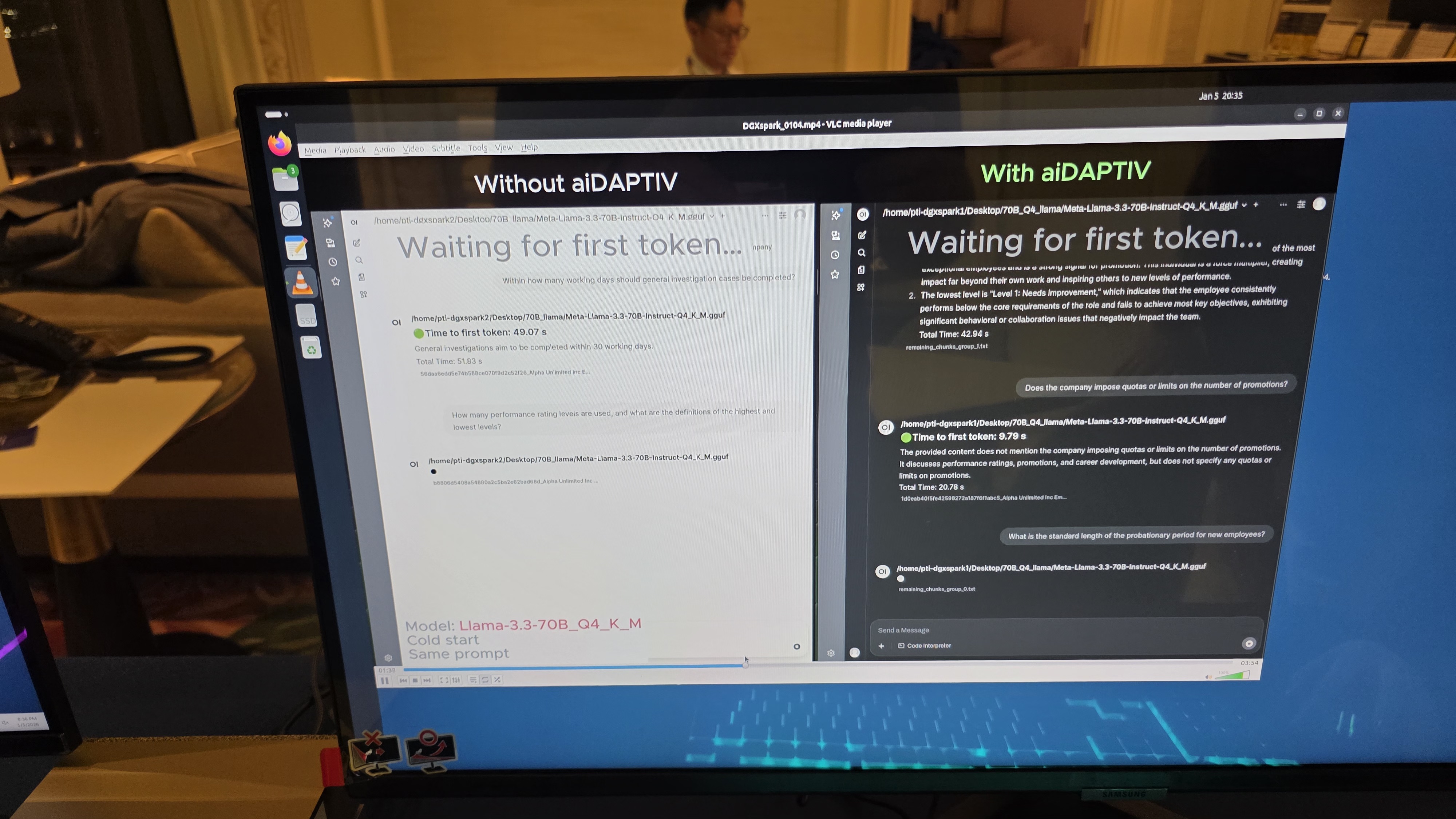 Phison's aiDAPTIV+ demonstration.