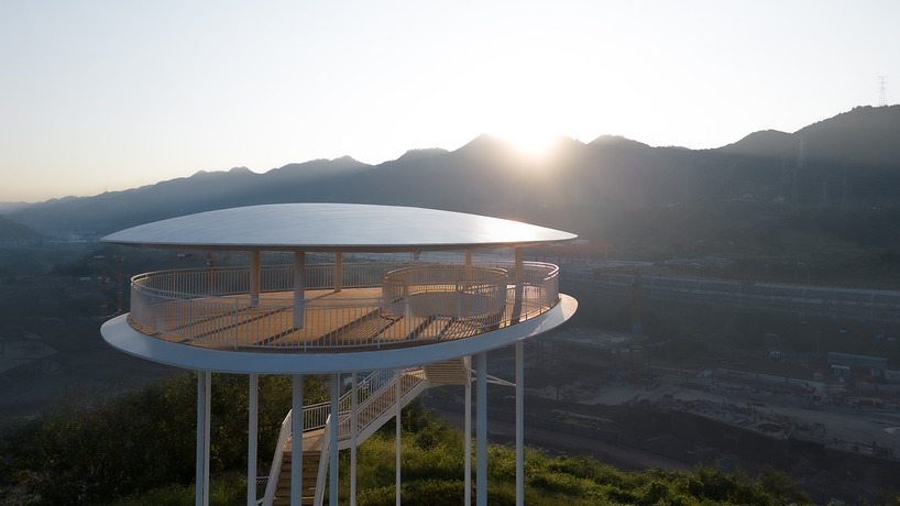 ovoid landscape tower by gad hovers above chongqing mingyue lake in china
