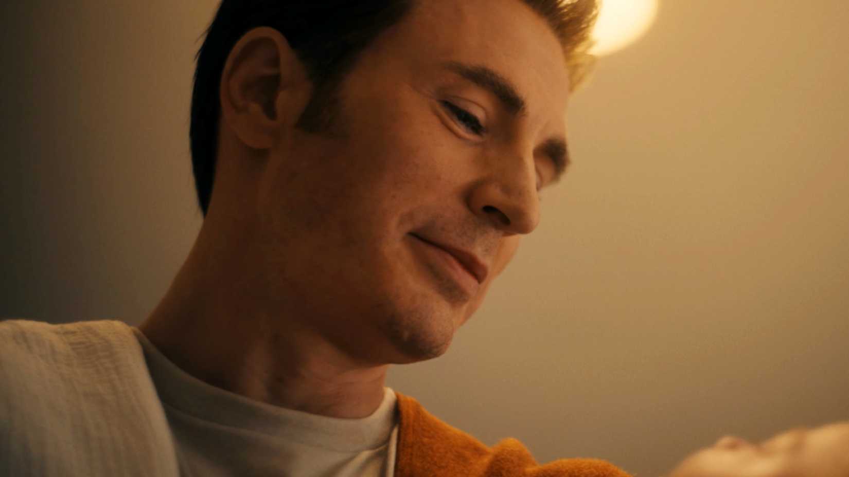 Chris Evans' Steve Rogers looking at his son in Avengers: Doomsday