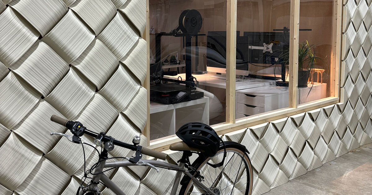 3D printed facade wraps workspace in japan like knit textile