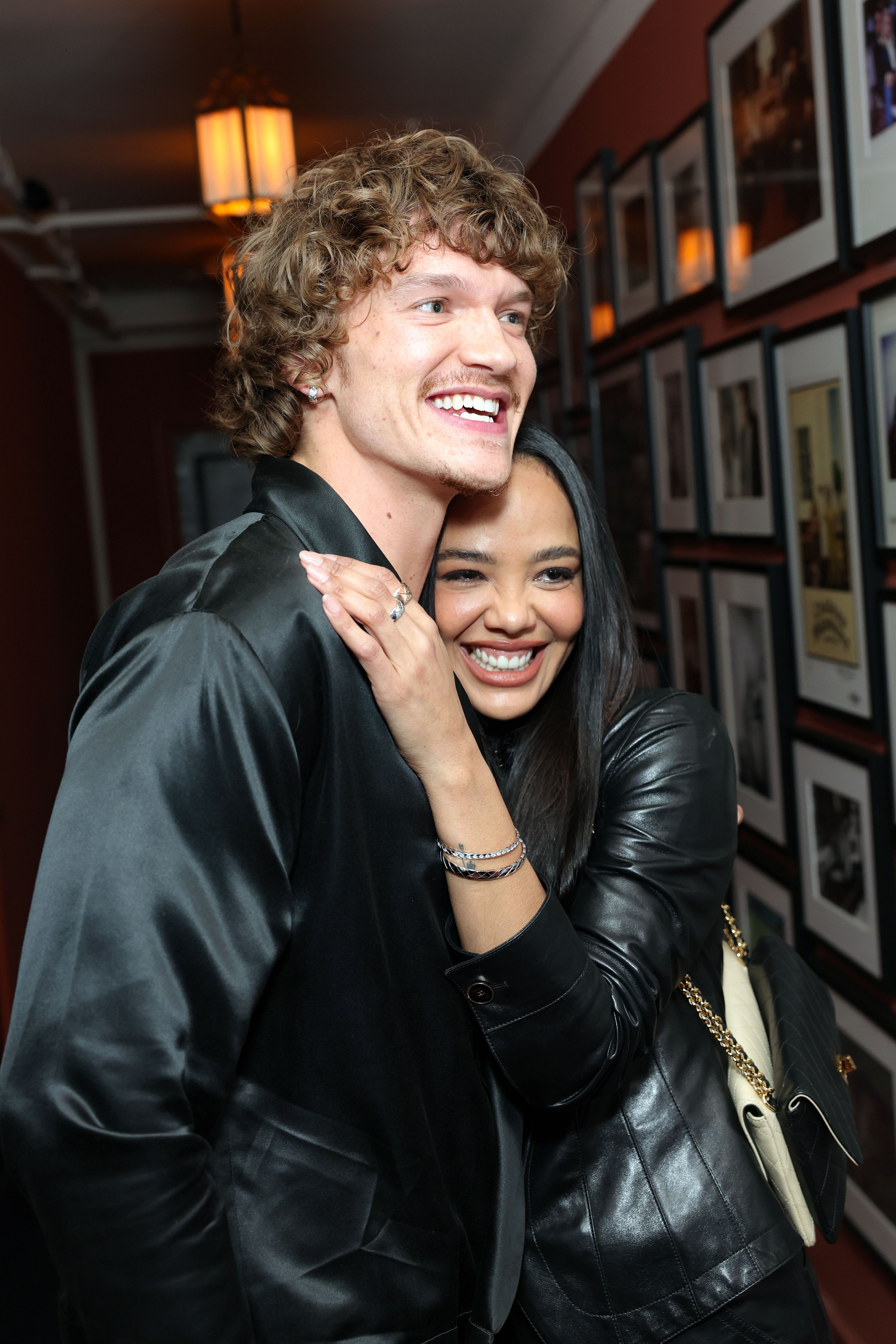 Connor Storrie and Tessa Thompson are all smiles at a CHANEL Dinner to Celebrate Coco Crush in Los Angeles.