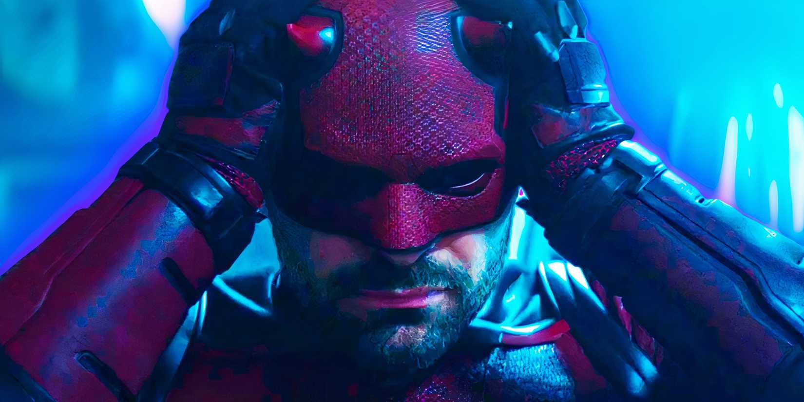 Daredevil putting on his helmet in the finale of Daredevil Born Again