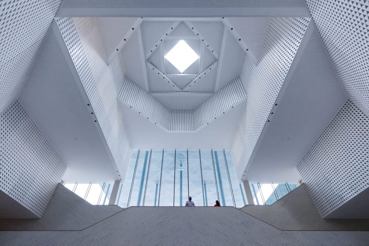 Interior view of the newly opened Houston Ismaili Center by Farshid Moussavi Architecture. Photo: Iwan Baan.