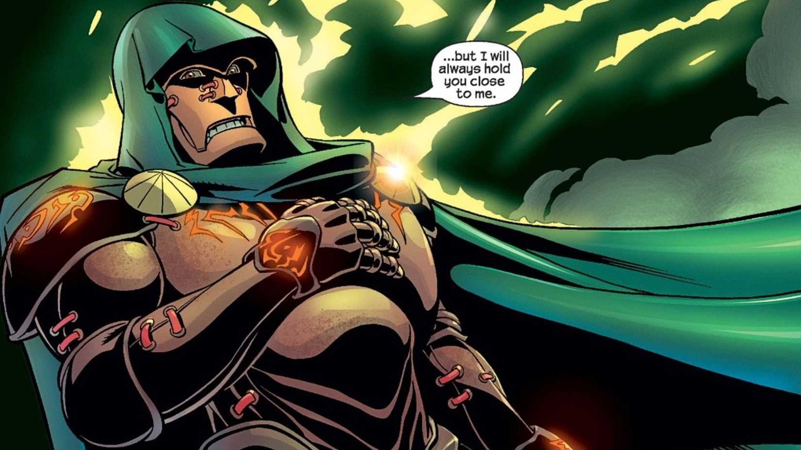 Doctor Doom wears his ex girlfriend's skin as leather armor