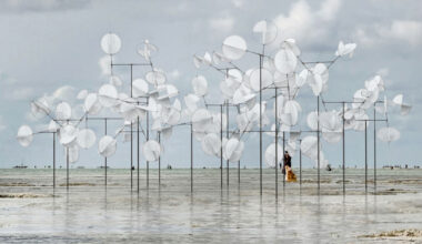 kinetic installation by vincent leroy dances with wind in zanzibar