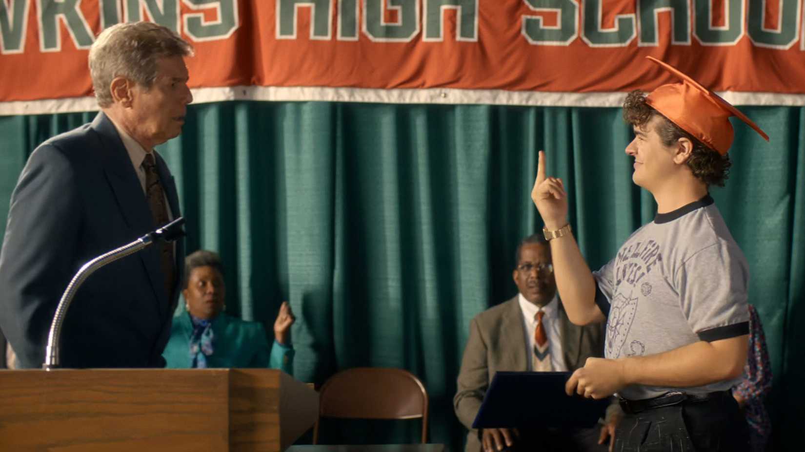 Dustin Flipping Off Principal Higgins in Stranger Things 5 Finale