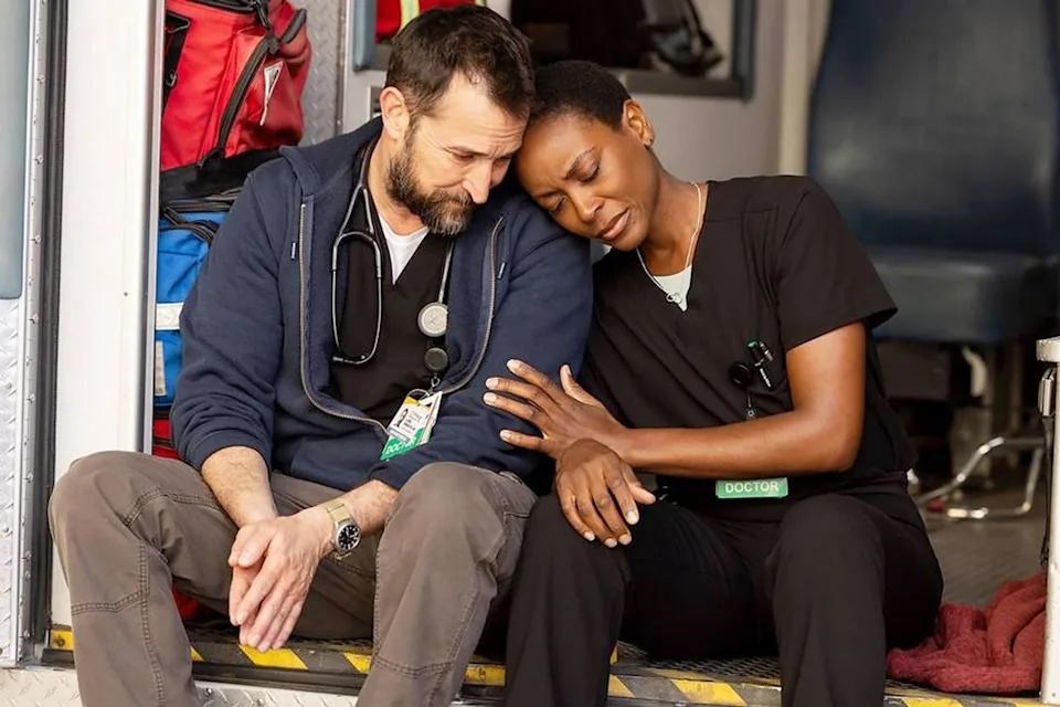 Noah Wyle and Tracy Ifeachor in 'The Pitt' season 1 John Johnson/HBO