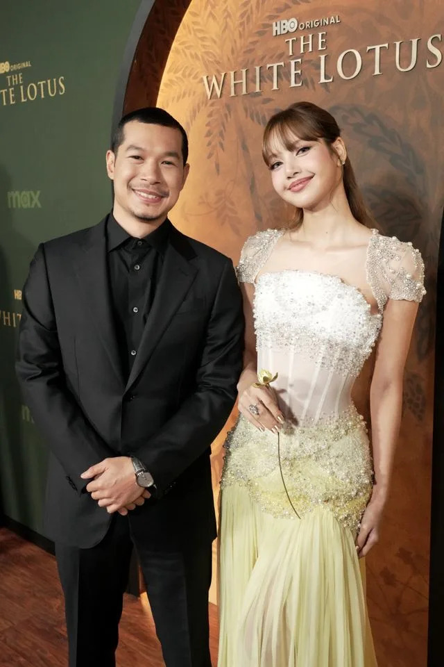 Getty Images Thapthimthong and Lisa at 'The White Lotus' premiere.