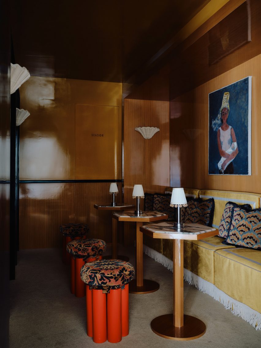 Seating area inside Season patisserie in Taipei by Ecru Studio