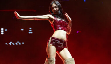 Jennie of girl group Blackpink performs during the first weekend of the Coachella Valley Music and Arts Festival at the Empire Polo Club on April 13, 2025, in California. [AP/YONHAP]
