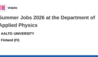 Summer Jobs 2026 at the Department of Applied Physics job with AALTO UNIVERSITY