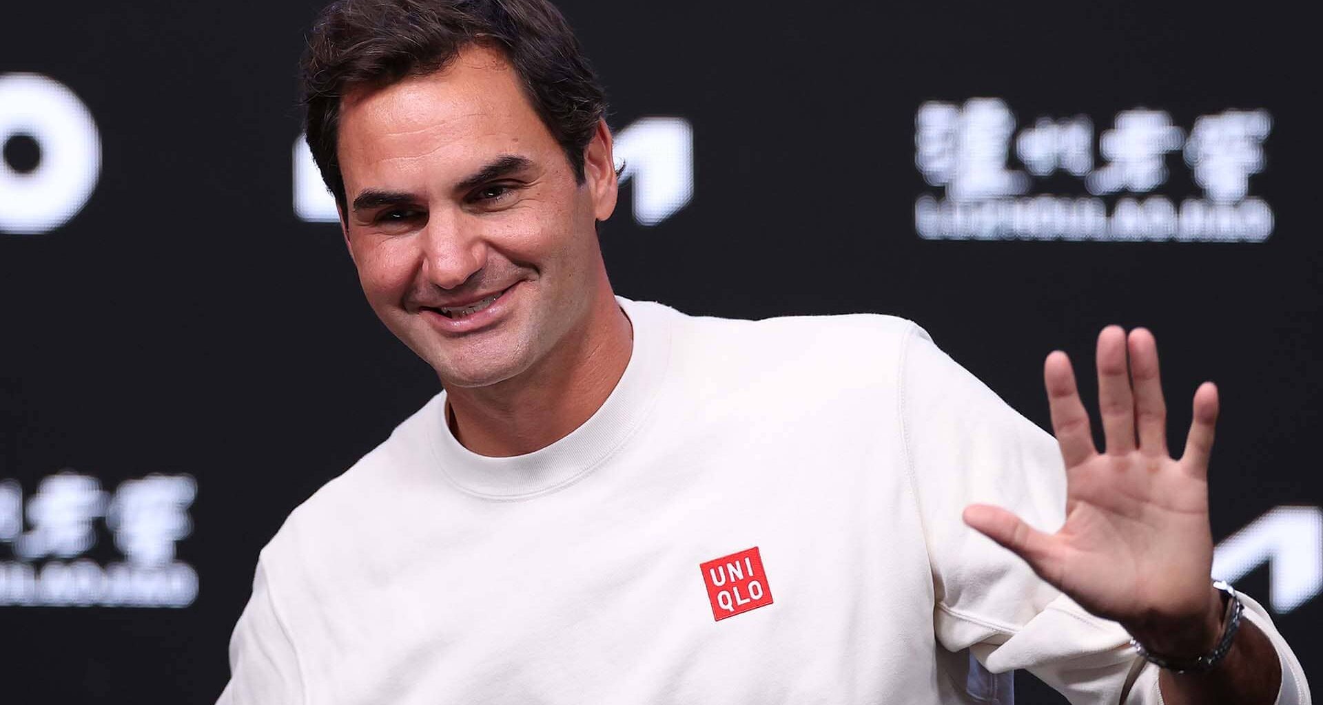 Roger Federer during his press conference on Thursday afternoon at Melbourne Park.