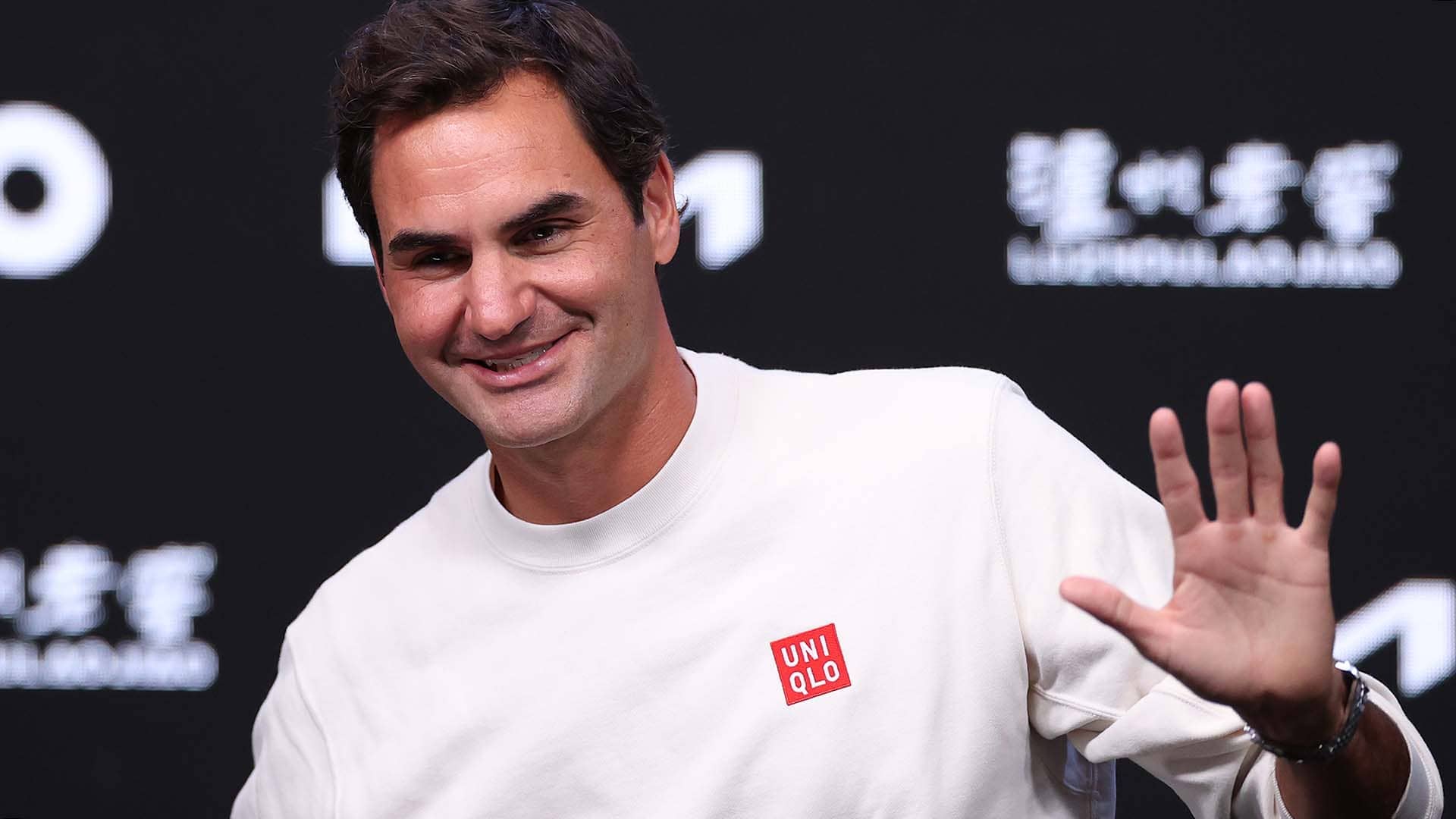 Roger Federer during his press conference on Thursday afternoon at Melbourne Park.