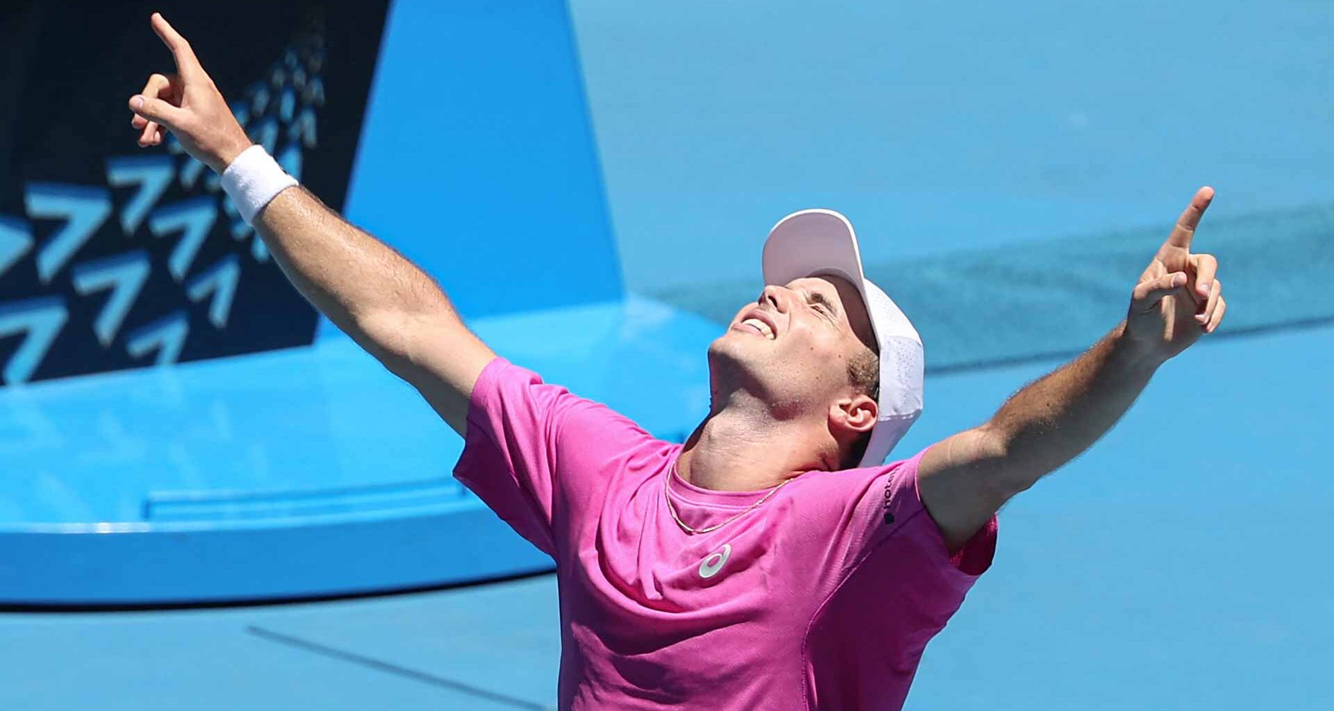 Arthur Fery downs Flavio Cobolli in straight sets Sunday in Melbourne.