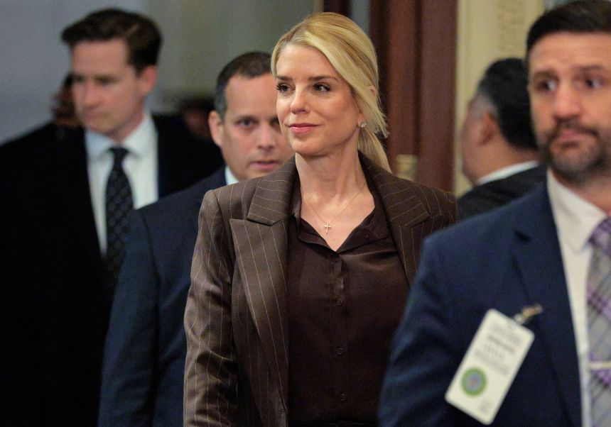 US Attorney General Pam Bondi arrives for a briefing with bicameral congressional leadership at the U.S. Capitol on January 05, 2026 in Washington, DC.