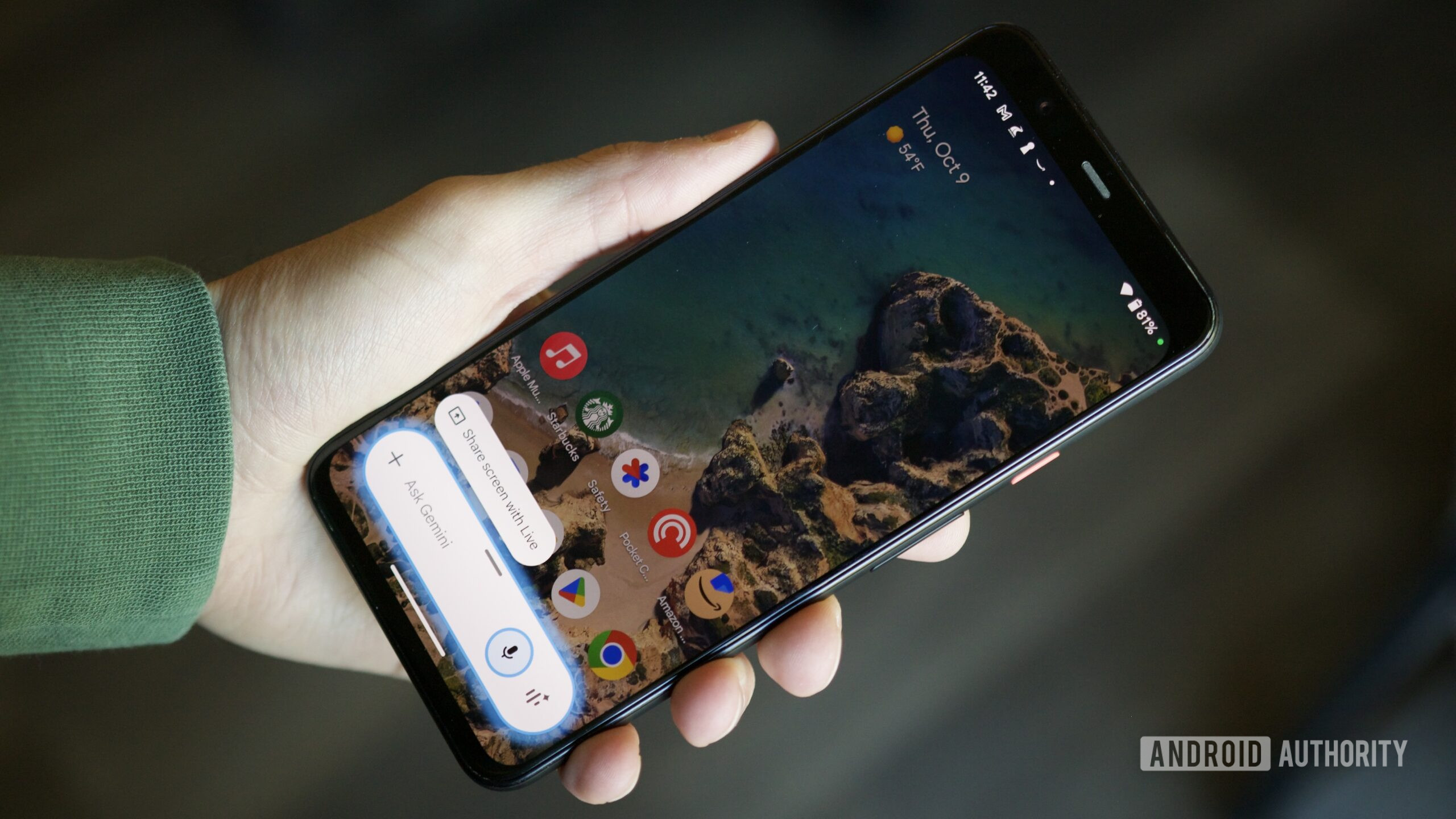 Gemini pop-up on the Google Pixel 4.