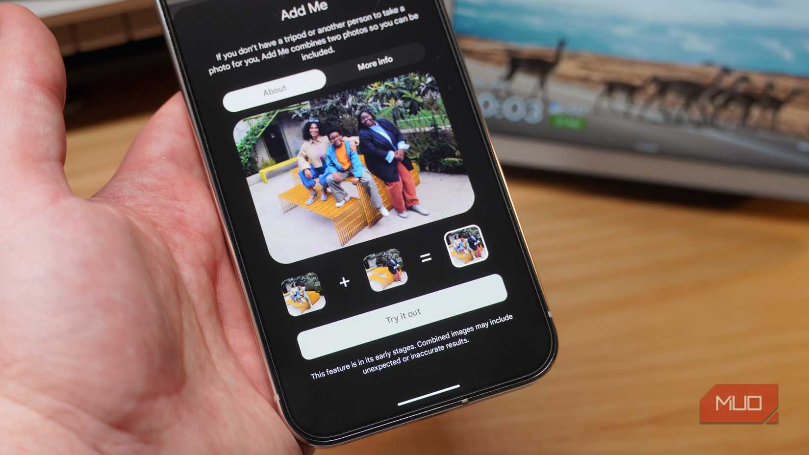Add Me instructions on a Google Pixel phone.