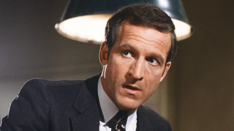 Frank Furillo looks wary in Hill Street Blues