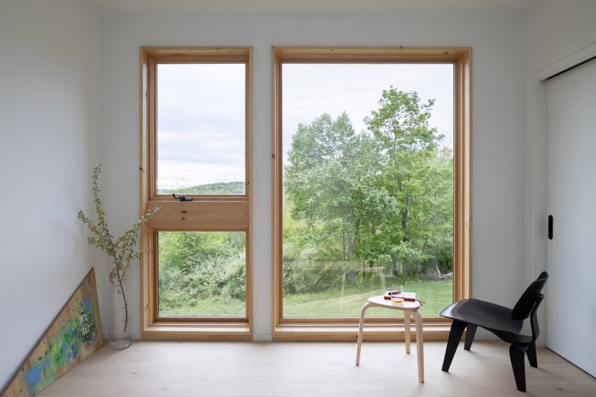 Window looking out into the woods