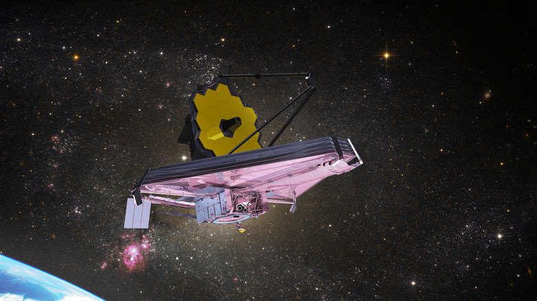 Graphic of the James Webb Space Telescope in space