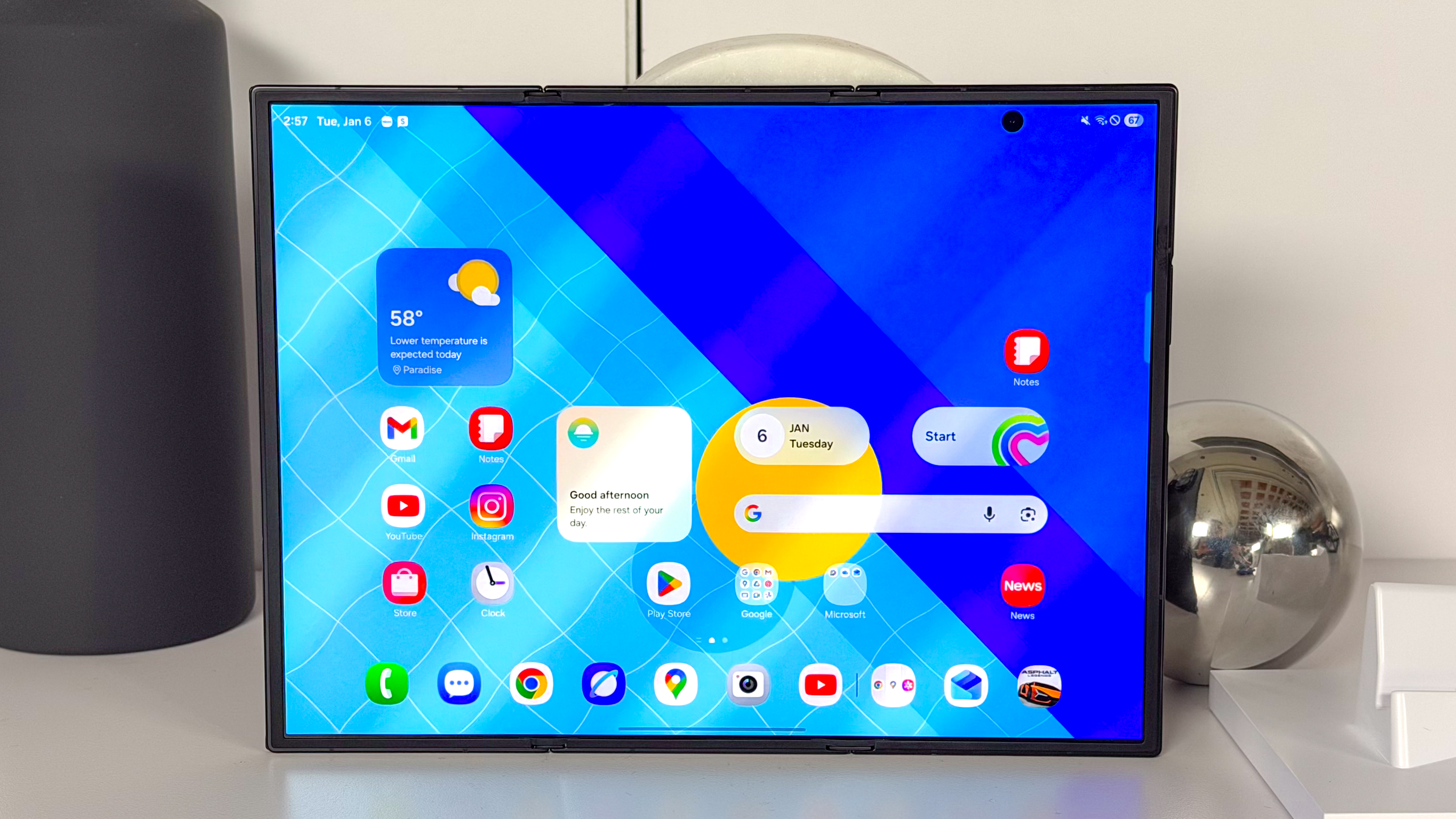 Galaxy Z TriFold shown in hand