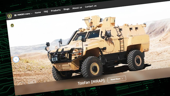 Armoured vehicle shown on website for Iran’s Ministry of Defence Export Center