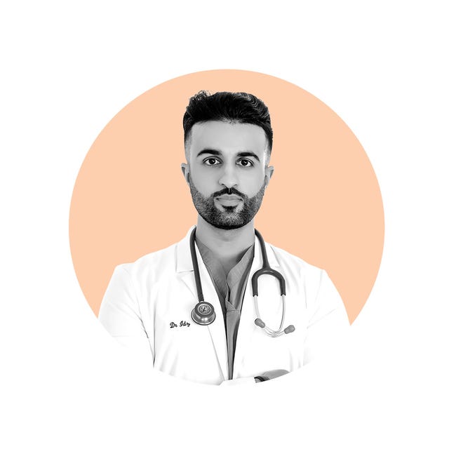 healthcare professional wearing a white coat and stethoscope