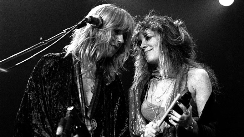 Stevie Nicks and Christine McVie of Fleetwood Mac perform onstage