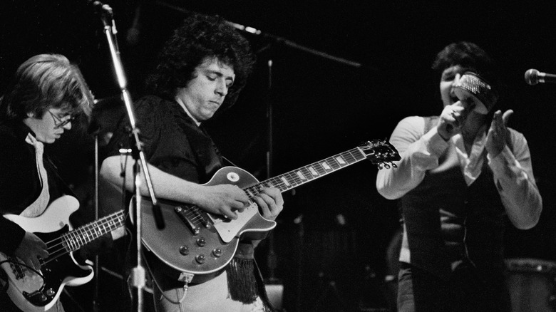 Toto playing on stage