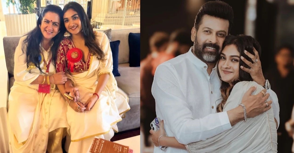 Tejalakshmi with Urvashi and Manoj K Jayan. Photo: Instagram