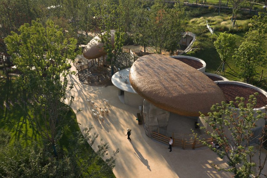 Overhead view of eco-farm in China