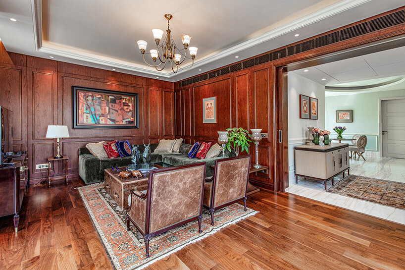 mayfair garden residence is defined by crafted layered textures and natural light in india