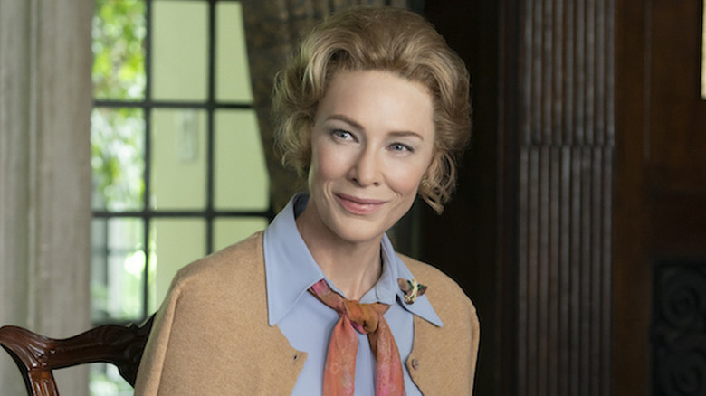 Cate Blanchett's Phyllis Schlafly smiling ominously on Mrs. America