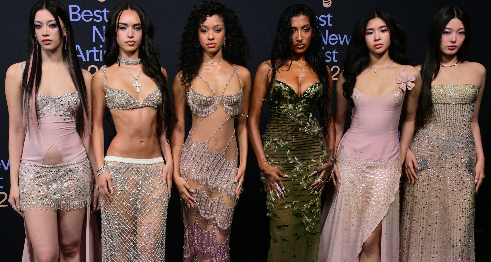 Katseye attended Spotify's Best New Artist Party in Georges Hobeika ahead of the 2026 Grammy Awards